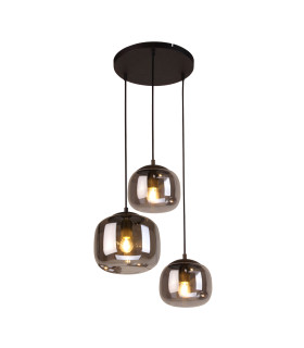 Calto Cluster Pendant Ceiling Light Black 3xE27-2