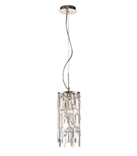 Ceiling Pendant Cylinder 2 Light G9 Rose Gold, Crystal - 1