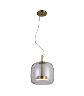 Caste 26cm Dome Pendant Ceiling Light Gold Smoked Shade 3000K Warm White-1