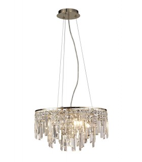 Ceiling Pendant Round 6 Light G9 Rose Gold, Crystal - 1