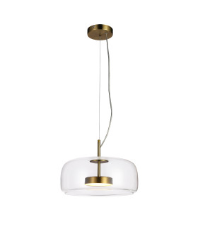 Caste 33cm Dome Pendant Ceiling Light Gold Clear Shade 3000K Warm White-1