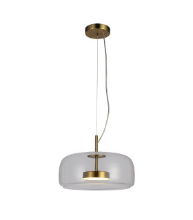 Caste 33cm Dome Pendant Ceiling Light Gold Smoked Shade 3000K Warm White-1