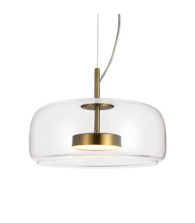 Caste 33cm Dome Pendant Ceiling Light Gold Clear Shade 3000K Warm White-2