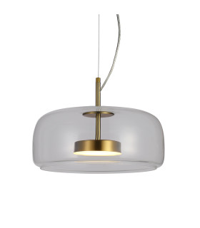 Caste 33cm Dome Pendant Ceiling Light Gold Smoked Shade 3000K Warm White-2