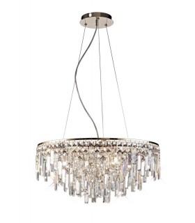 Ceiling Pendant Round 8 Light G9 Rose Gold, Crystal - 1