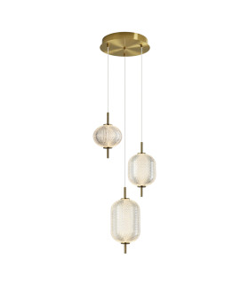 Corado Cluster Pendant Ceiling Light Gold 3000K Warm White-4