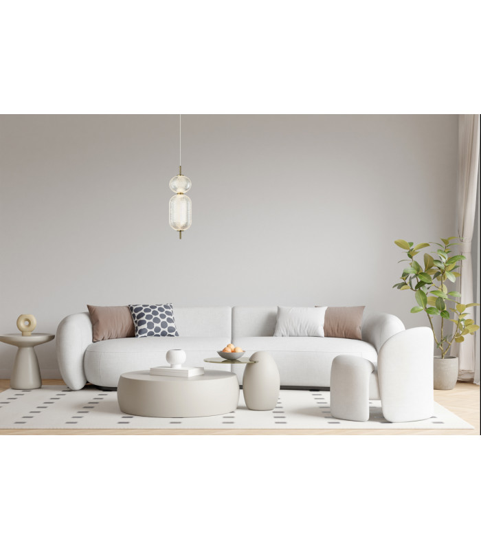 Corado 48cm Slim Pendant Ceiling Light Gold 3000K Warm White-5