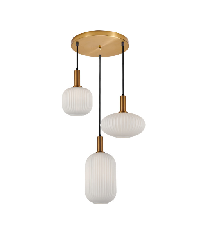 Della Cluster Pendant Ceiling Light Gold 3xE27-1