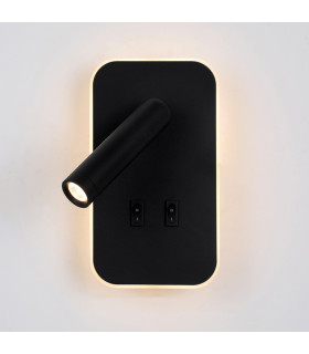 Doria Reading Wall Light Black 3000K Warm White 2xLED-1