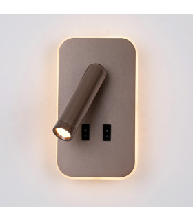Doria Reading Wall Light Coffee 3000K Warm White 2xLED-1