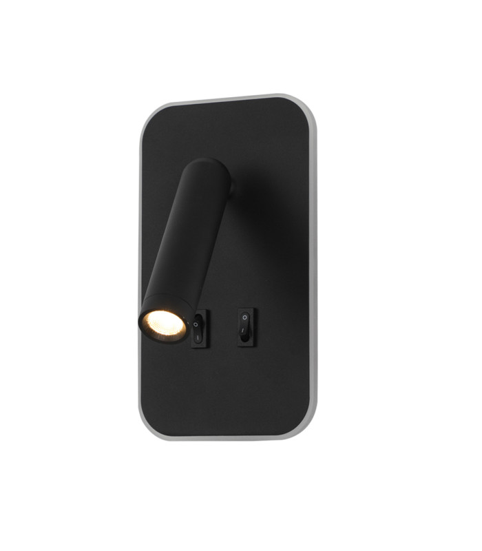 Doria Reading Wall Light Black 3000K Warm White 2xLED-2