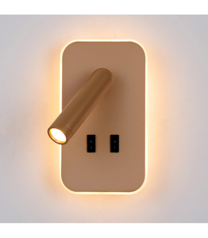 Doria Reading Wall Light Gold 3000K Warm White 2xLED-1