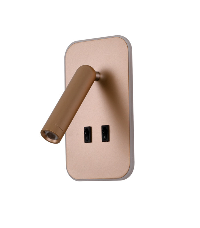Doria Reading Wall Light Gold 3000K Warm White 2xLED-2
