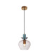 Fanda Dome Pendant Ceiling Light Gold with Pink Glass Shade-1
