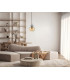 Fanda Dome Pendant Ceiling Light Gold with Amber Glass Shade-5