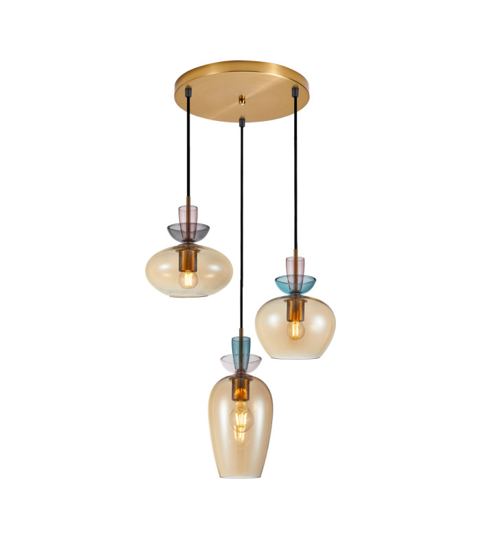 Fanda Cluster Pendant Ceiling Light Gold 3xE27-1
