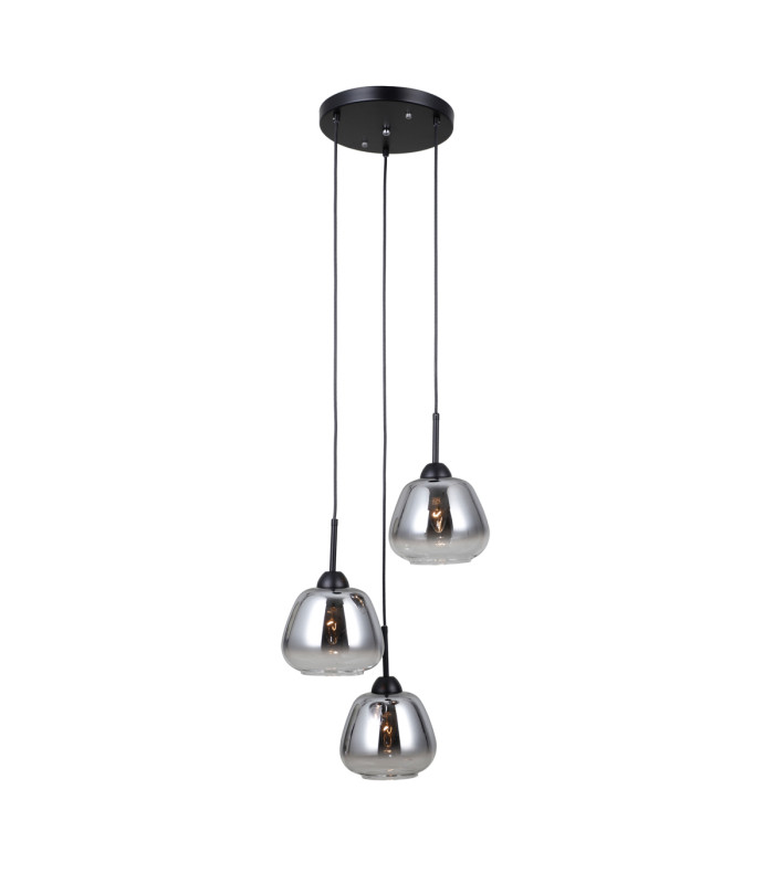 Felis Cluster Pendant Ceiling Light Matt Black 3xE27-2