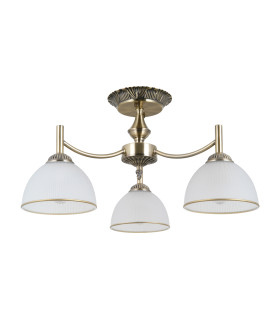 Fener Multi Arm Semi Flush Ceiling Lamp Antique Brass 3xE27-1