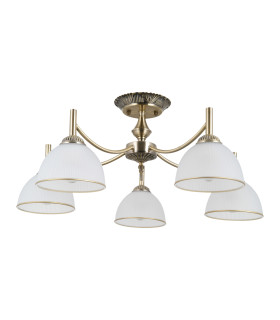 Fener Multi Arm Semi Flush Ceiling Lamp Antique Brass 5xE27-1