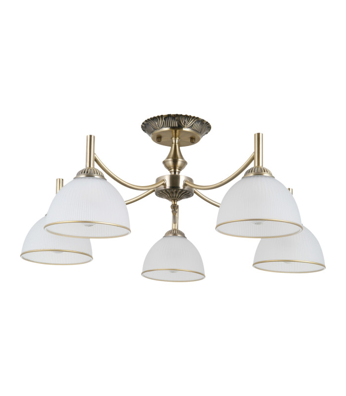Fener Multi Arm Semi Flush Ceiling Lamp Antique Brass 5xE27-1