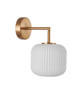 Fosse Wall Lamp Gold with White Glass Shade-1