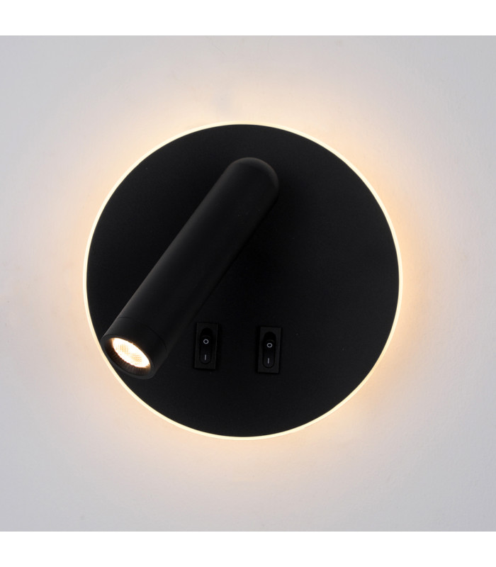 Furla Reading Wall Light Black 3000K Warm White 2xLED-3
