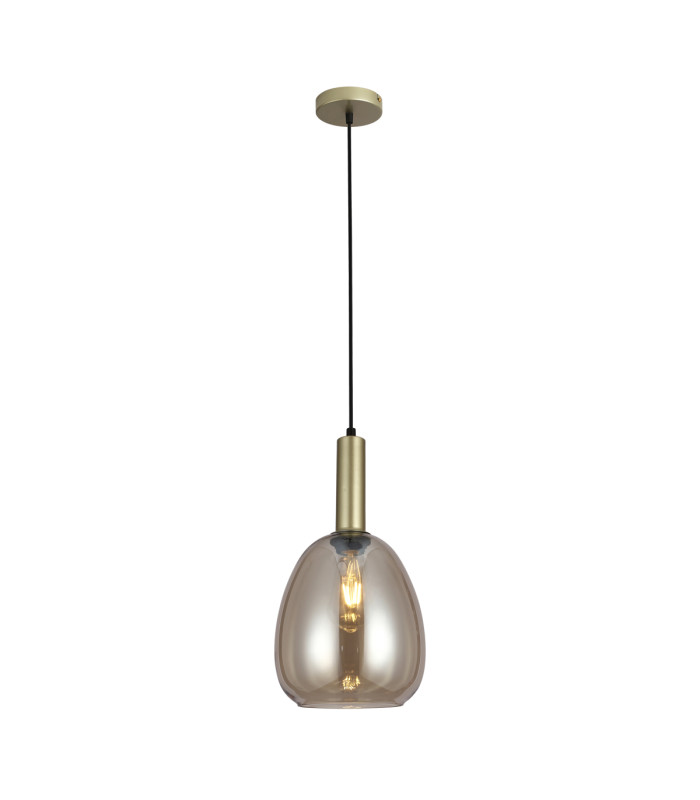 Gater Dome Pendant Ceiling Light Gold with Champagne Shade-1