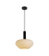 Gater Dome Pendant Ceiling Light Black with White Glass Shade-1