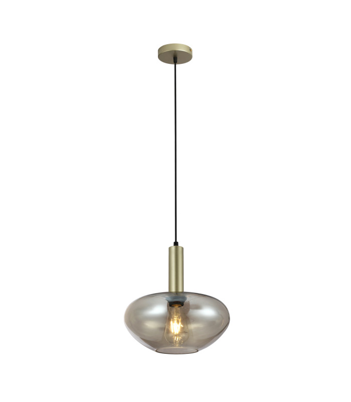 Gater Dome Pendant Ceiling Light Gold with Champagne Glass Shade-1