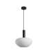 Gater Dome Pendant Ceiling Light Black with White Glass Shade-2