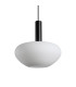 Gater Dome Pendant Ceiling Light Black with White Glass Shade-3