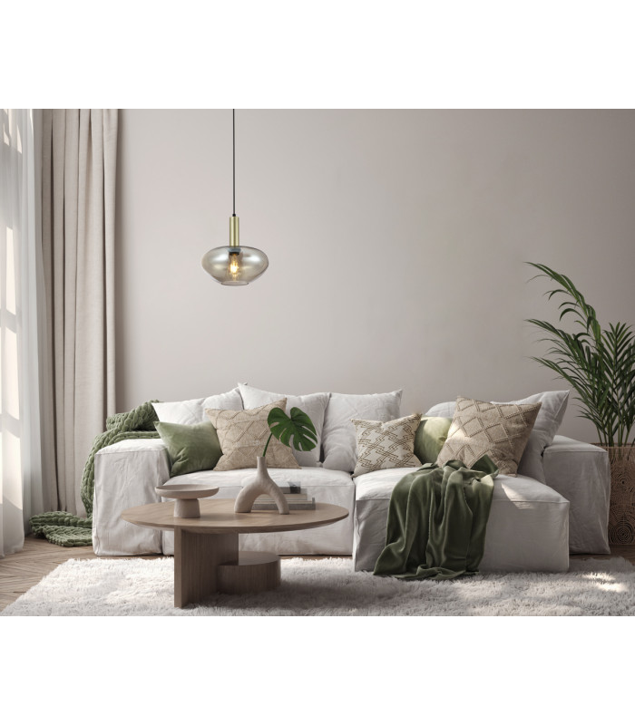 Gater Dome Pendant Ceiling Light Gold with Champagne Glass Shade-5
