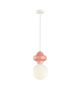Latera Slim Pendant Ceiling Light Pink White Matt-1