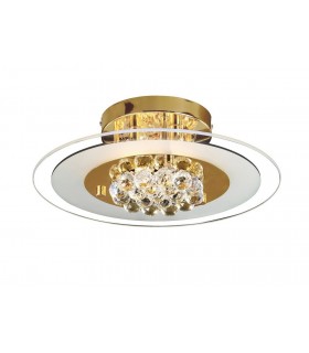 Flush Round 4 Light French Gold, Glass, Crystal - 1