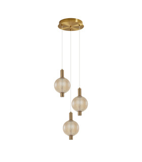 Lenti Cluster Pendant Ceiling Light Brass 3000K Warm White-1