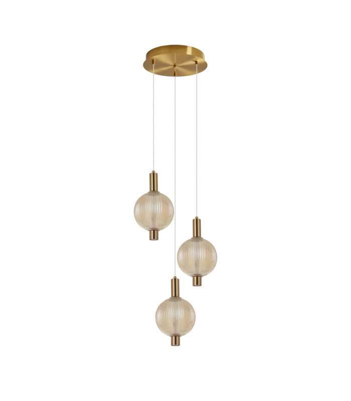 Lenti Cluster Pendant Ceiling Light Brass 3000K Warm White-1