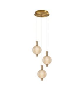Lenti Cluster Pendant Ceiling Light Brass 3000K Warm White-2