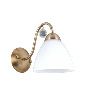 Lugano Wall Lamp Chromic with White Glass Shade-1