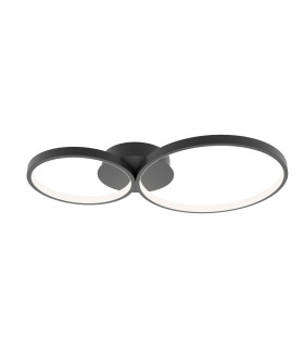 Maver Twin Ring LED Semi Flush Ceiling Light Black 3000/4000/6000K 2xLED-1