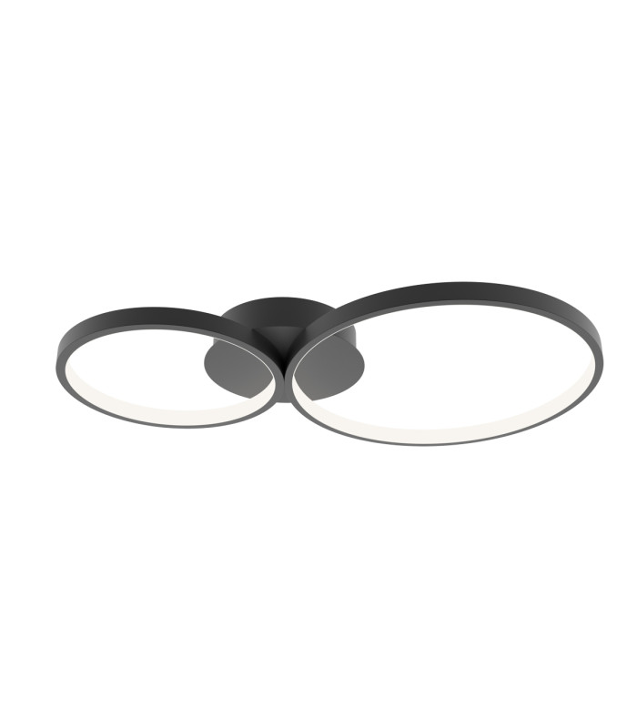 Maver Twin Ring LED Semi Flush Ceiling Light Black 3000/4000/6000K 2xLED-1
