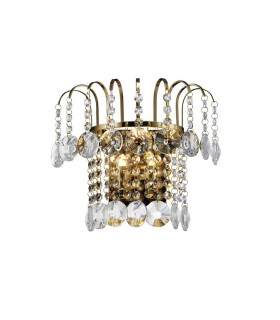 Wall Lamp Switched 2 Light French Gold, Crystal - 1