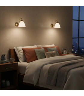Lugano Wall Lamp Chromic with White Glass Shade-5