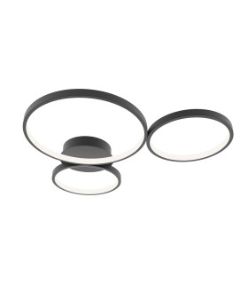 Maver Triple Ring LED Semi Flush Ceiling Light Black 3000/4000/6000K 3xLED-1