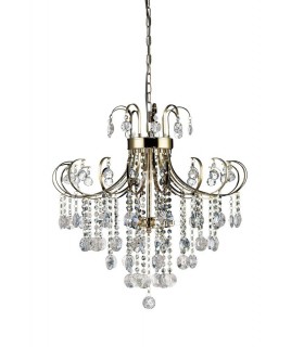 Ceiling Pendant 6 Light French Gold, Crystal - 1
