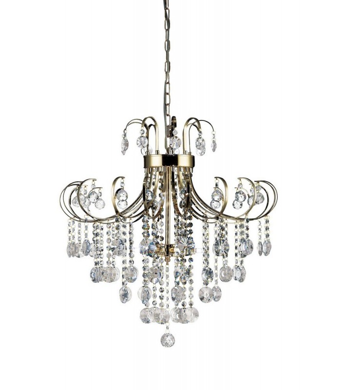 Ceiling Pendant 6 Light French Gold, Crystal - 1