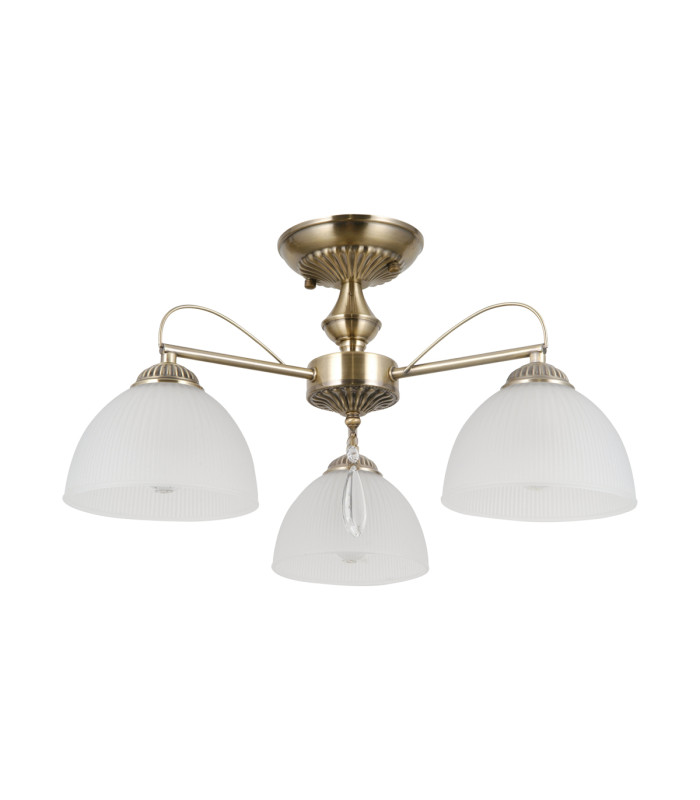 Moreti Multi Arm Semi Flush Ceiling Lamp Antique Brass 3xE27-1