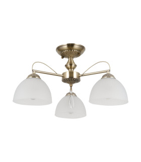 Moreti Multi Arm Semi Flush Ceiling Lamp Antique Brass 3xE27-1