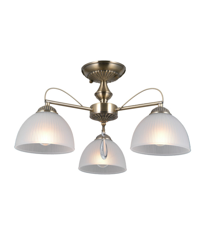 Moreti Multi Arm Semi Flush Ceiling Lamp Antique Brass 3xE27-2