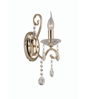 Wall Lamp Switched 1 Candle Light French Gold, Crystal - 1