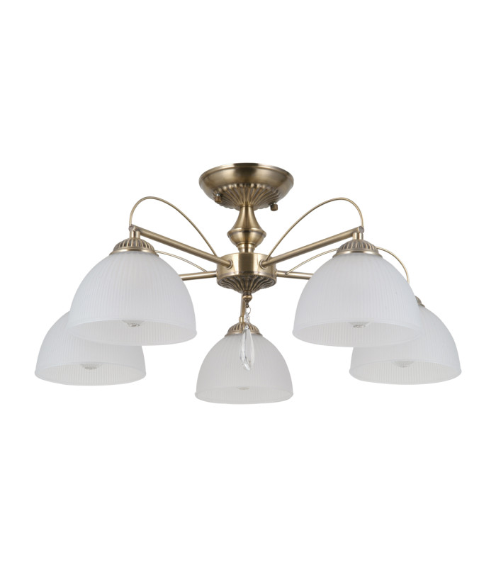 Moreti Multi Arm Semi Flush Ceiling Lamp Antique Brass 5xE27-1